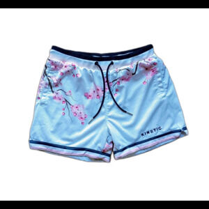 Title: Kinetic Cherry Blossom Mesh Athletic Shorts Men's M